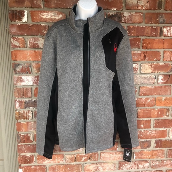 SPYDER NWT “Raider" grey full zip  jacket Mens M - Picture 2 of 10